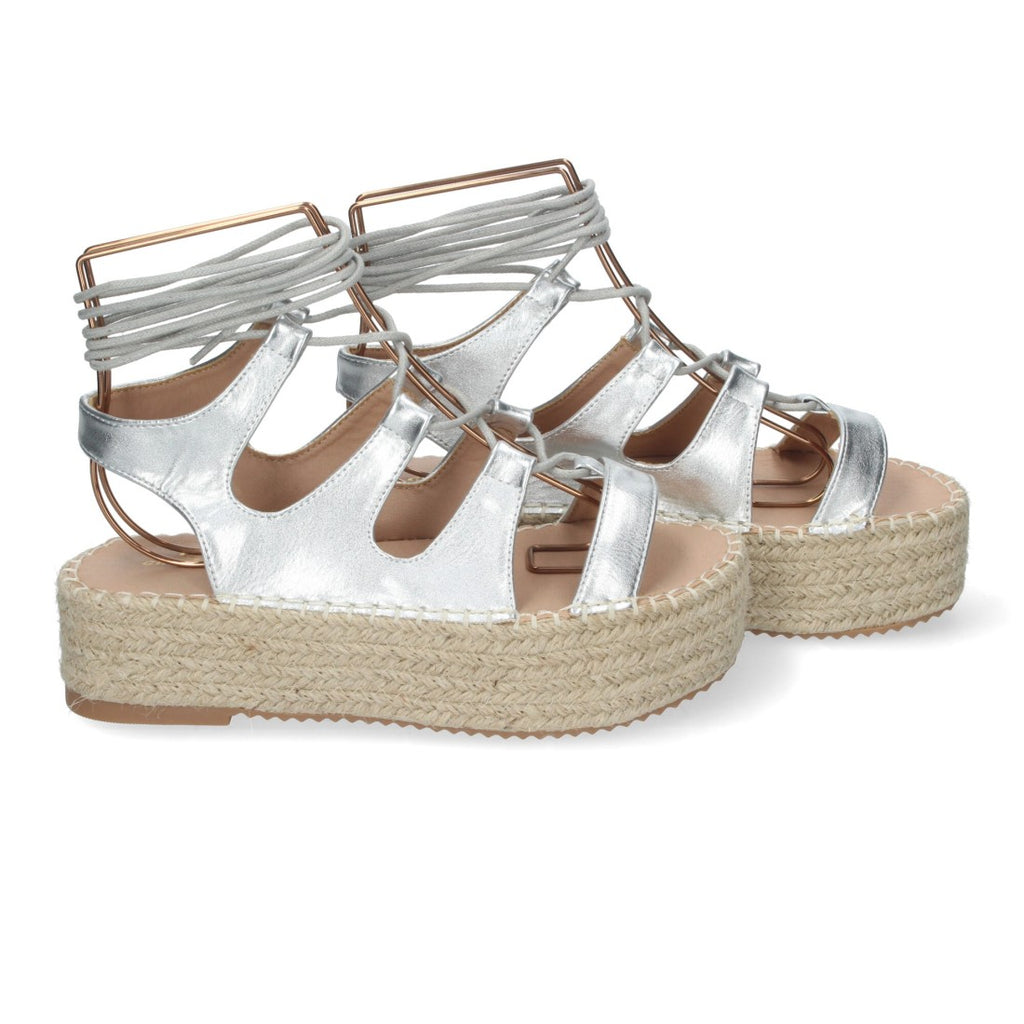 Sandalias Plateadas Mujer Elegantes Fiesta