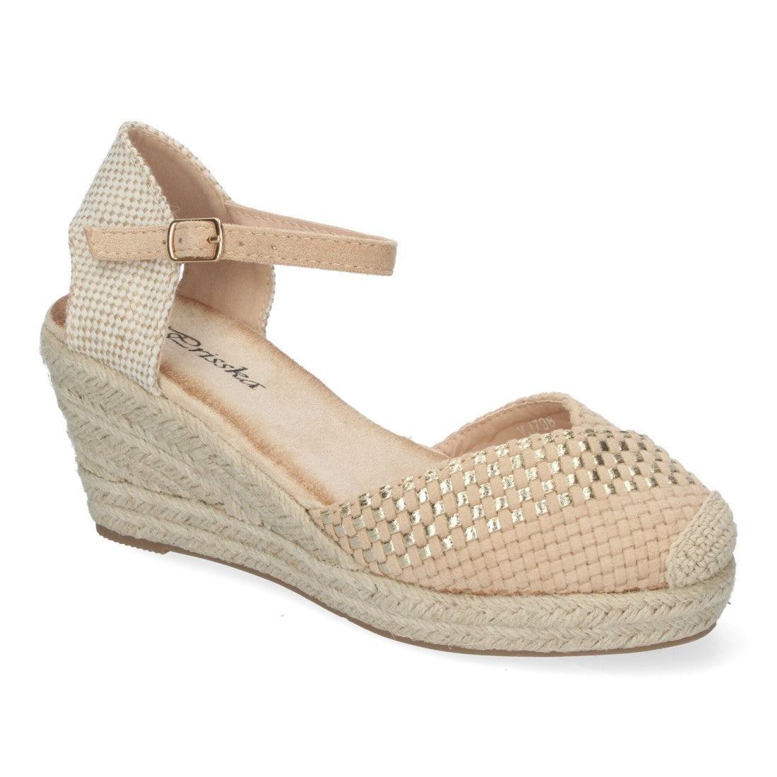 Sandalias Beige Mujer Cuña Espadrille Trenzadas Cómodas