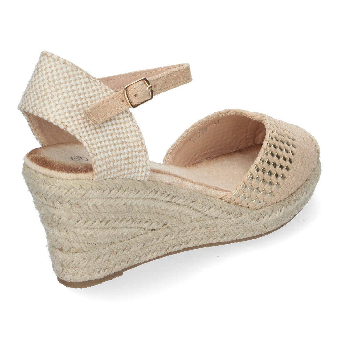 Sandalias Beige Mujer Cuña Espadrille Trenzadas Cómodas