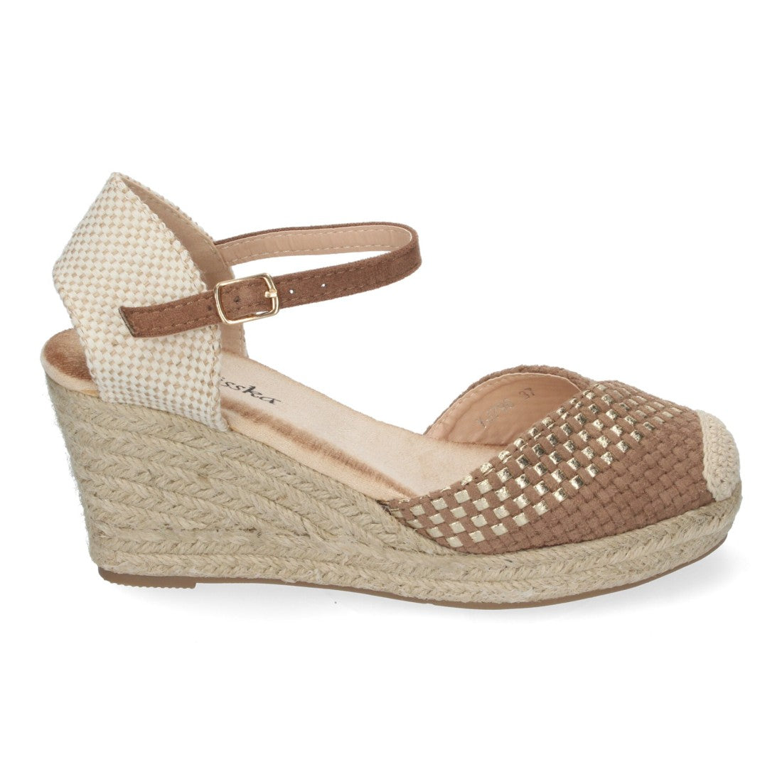 Sandalias Kaki Mujer Cuña Espadrille Trenzadas Cómodas
