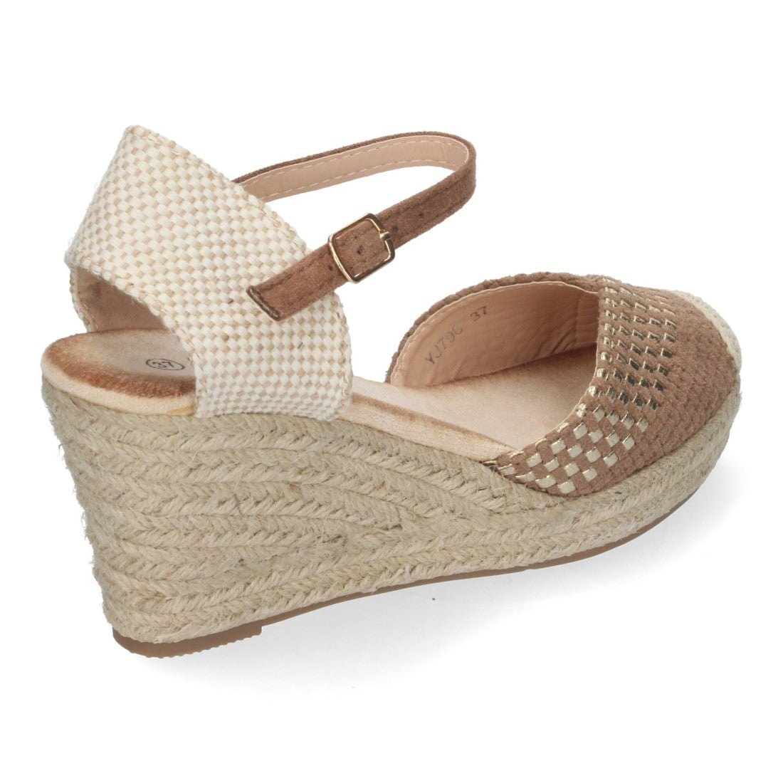 Sandalias Kaki Mujer Cuña Espadrille Trenzadas Cómodas