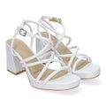 Weiße Sandalen Glitzernd Elegant Party Hochzeit