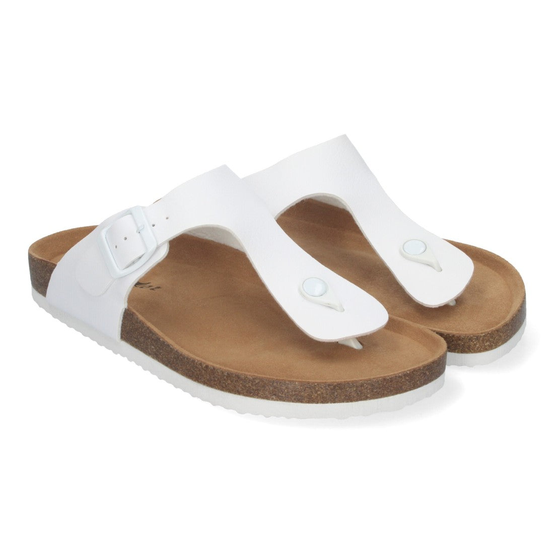 Sandalias Blancas Mujer Bio Estilo Esclava Doble Tira Planta Anatómica Elegantes