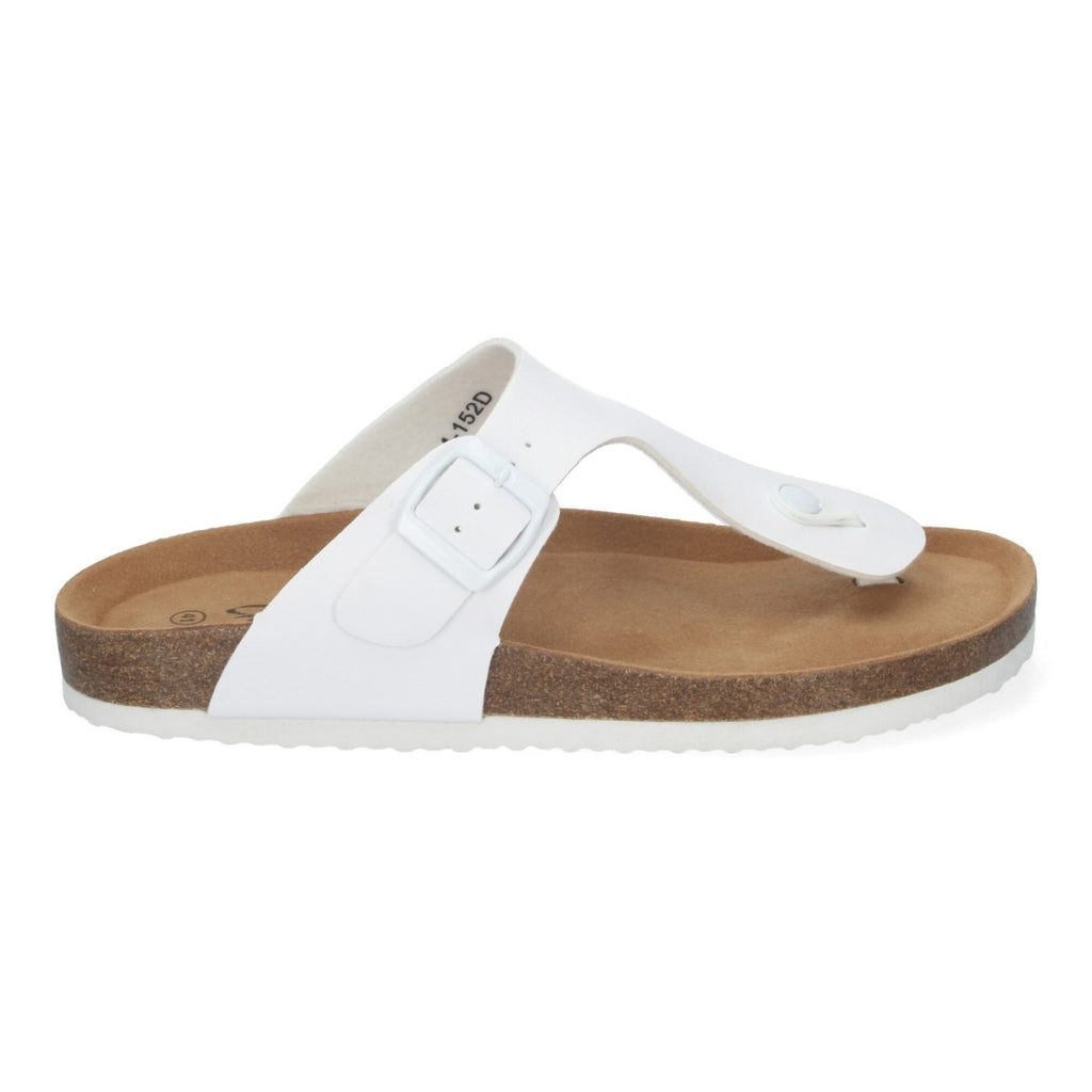 Sandalias Blancas Mujer Bio Estilo Esclava Doble Tira Planta Anatómica Elegantes