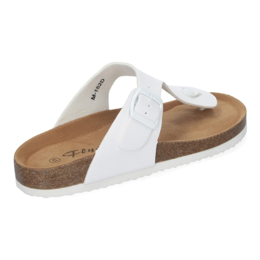 Sandalias Blancas Mujer Bio Estilo Esclava Doble Tira Planta Anatómica Elegantes