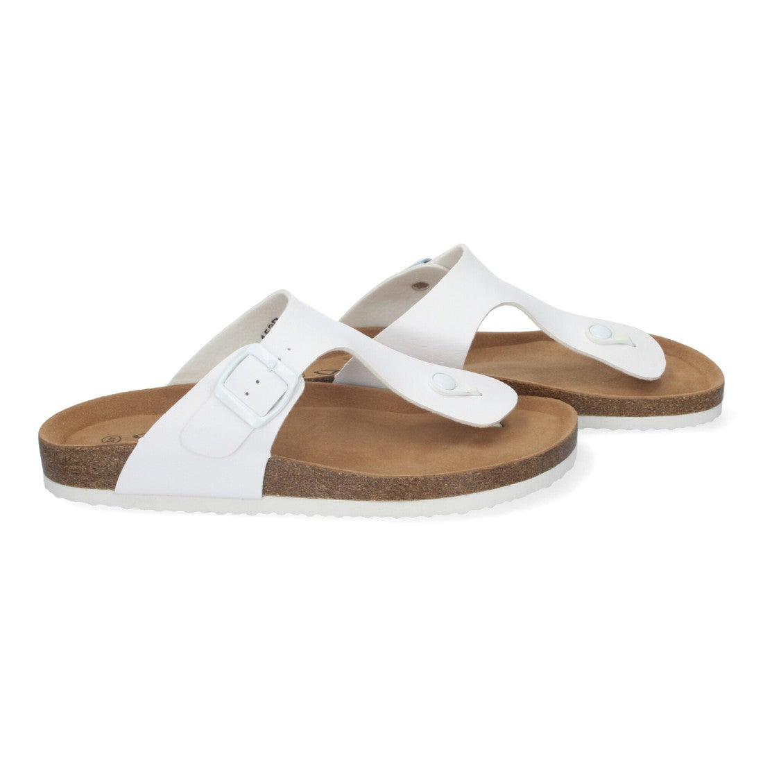 Sandalias Blancas Mujer Bio Estilo Esclava Doble Tira Planta Anatómica Elegantes