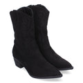 Botas Cowboy con Bordado y Punta Fina - Negro