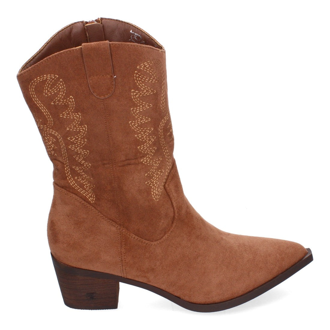 Botas Cowboy con Bordado y Punta Fina - Marrón