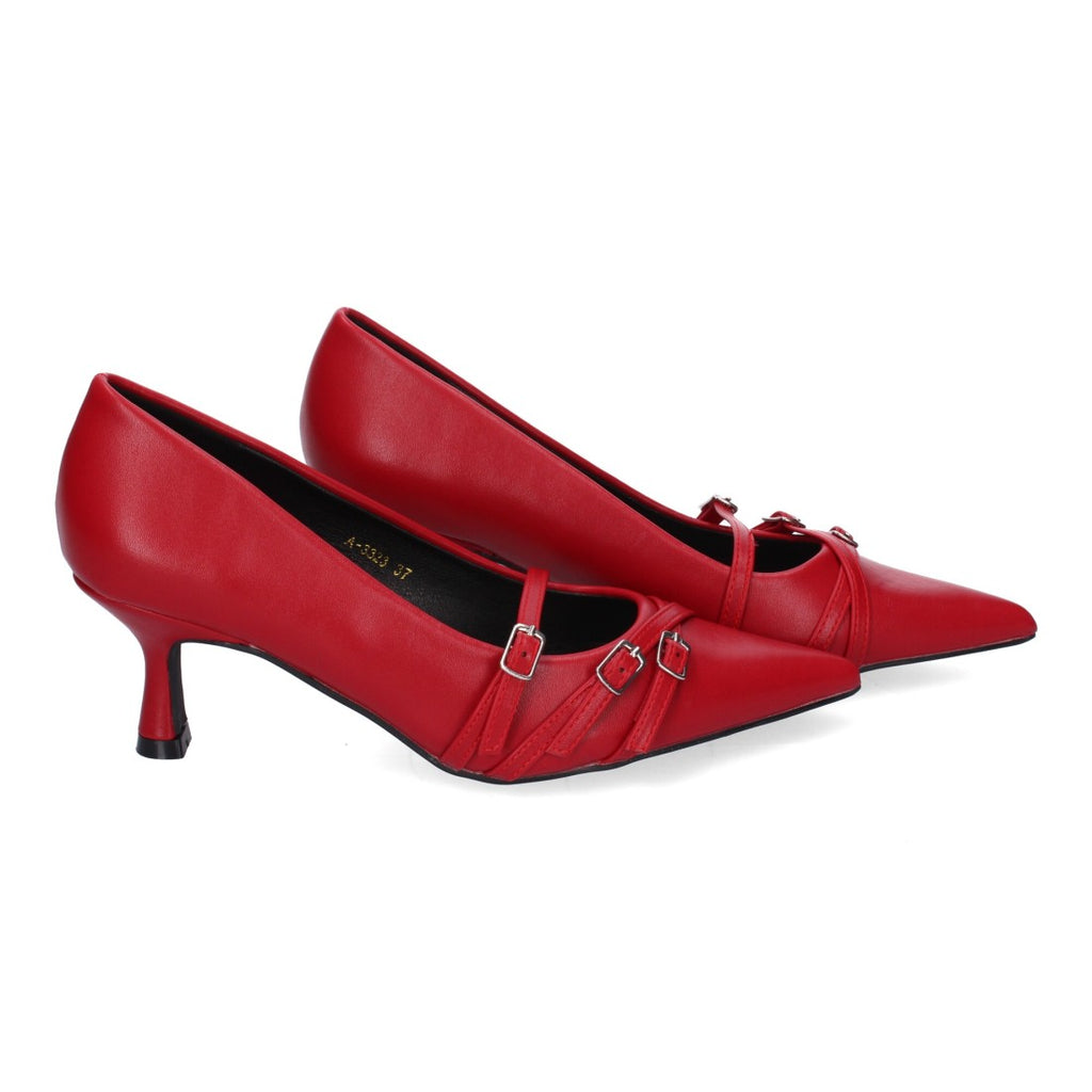 Zapatos de Tacón Rojo Mujer