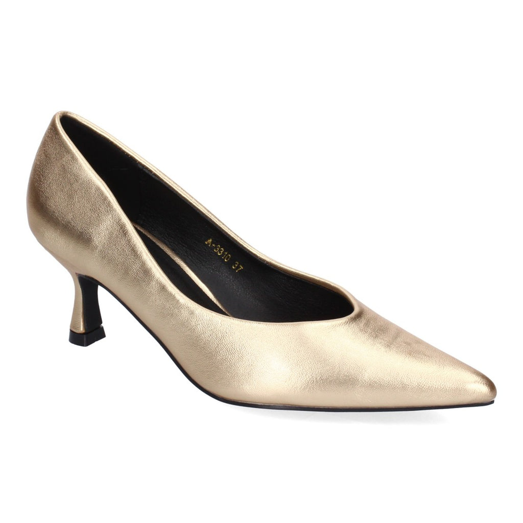 Zapatos de Tacón Oro Elegantes Mujer