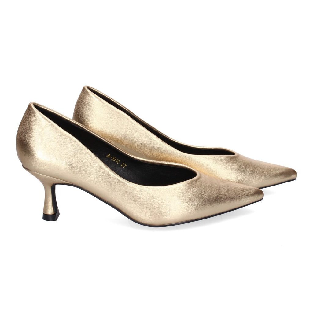 Zapatos de Tacón Oro Elegantes Mujer