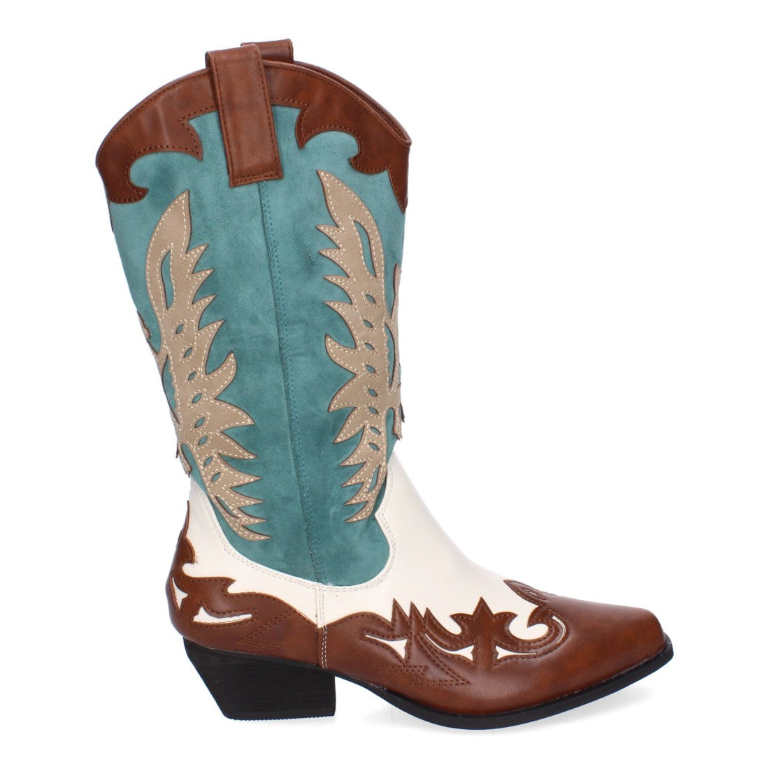 Elegante grüne hohe Stiefel mit Absatz