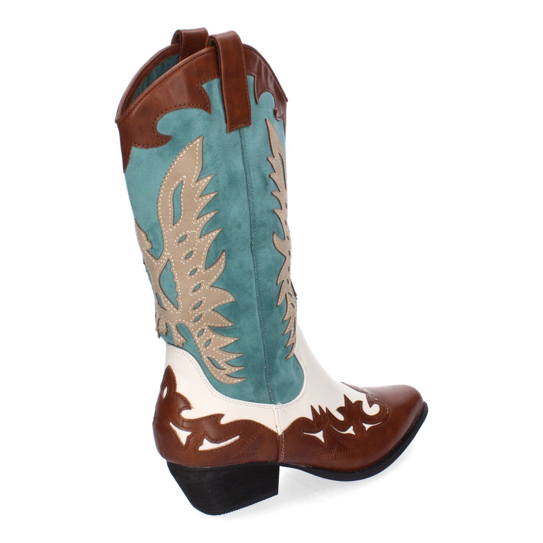 Elegante grüne hohe Stiefel mit Absatz