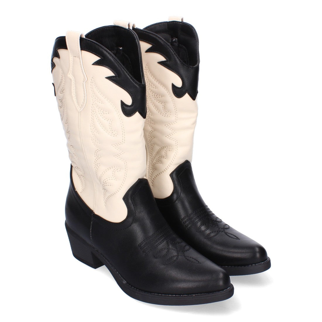 Botas Cowboy Negras con Bordado en Caña