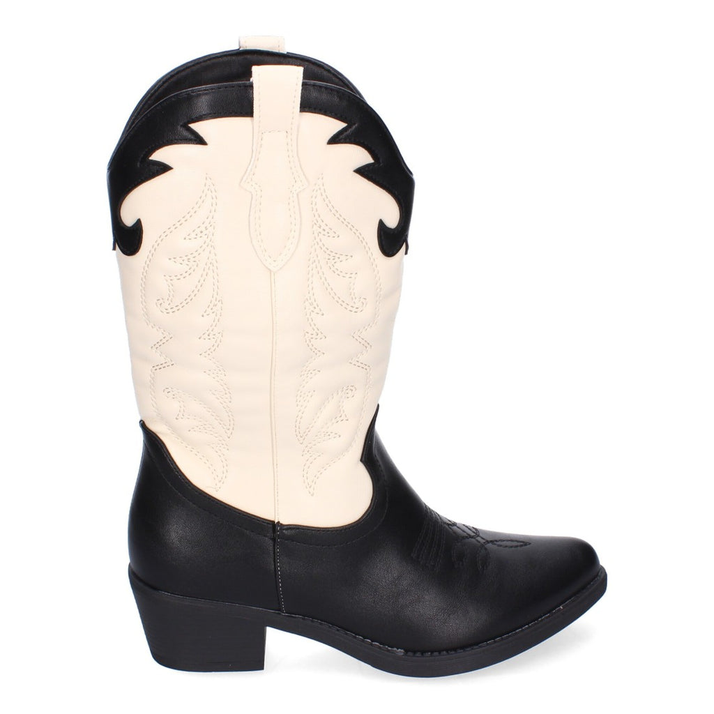Botas Cowboy Negras con Bordado en Caña