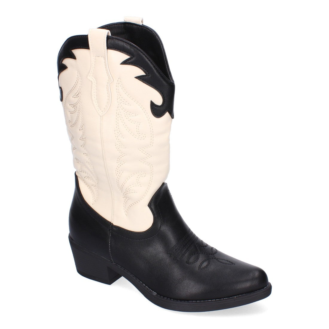 Botas Cowboy Negras con Bordado en Caña