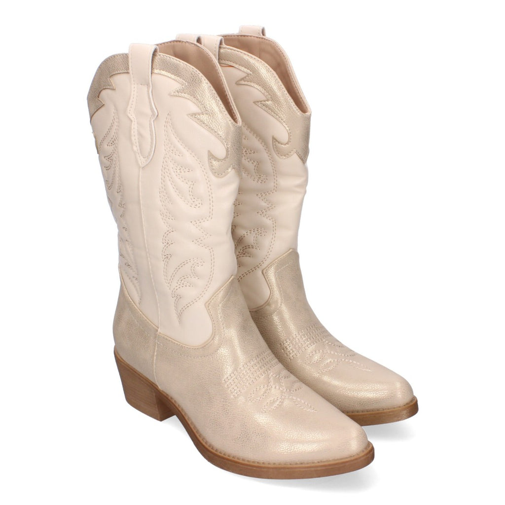 Botas Cowboy Oro con Bordado en Caña