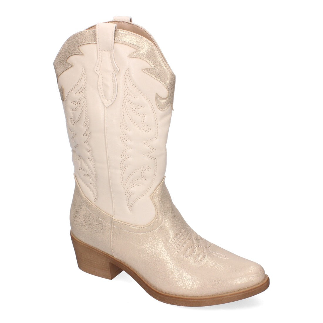 Botas Cowboy Oro con Bordado en Caña