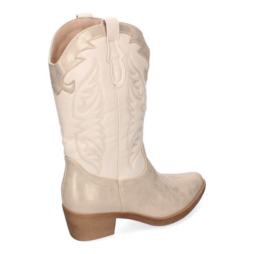 Botas Cowboy Oro con Bordado en Caña
