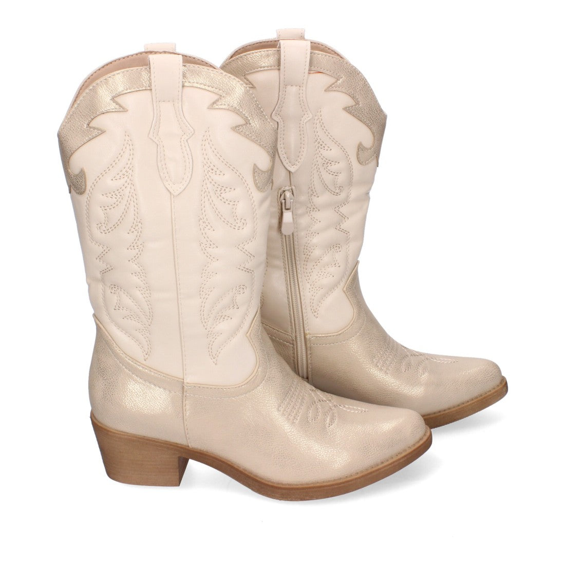Botas Cowboy Oro con Bordado en Caña