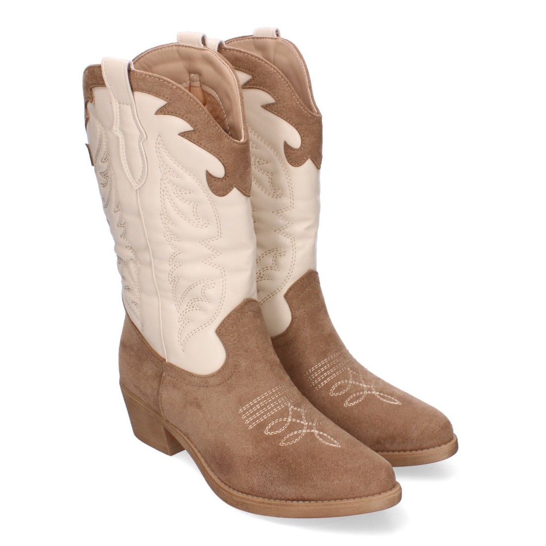 Botas Cowboy Kaki con Bordado en Caña