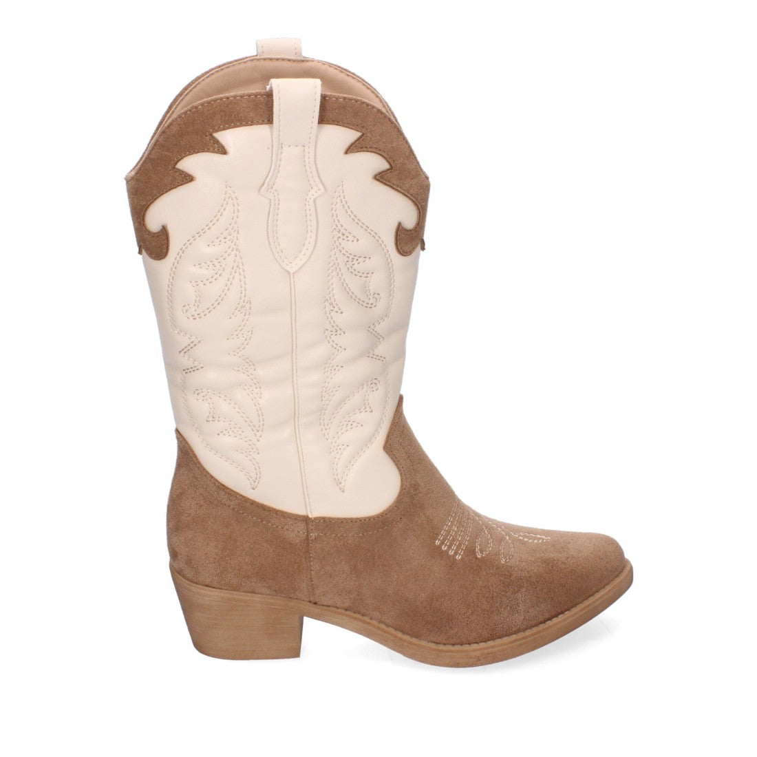 Botas Cowboy Kaki con Bordado en Caña
