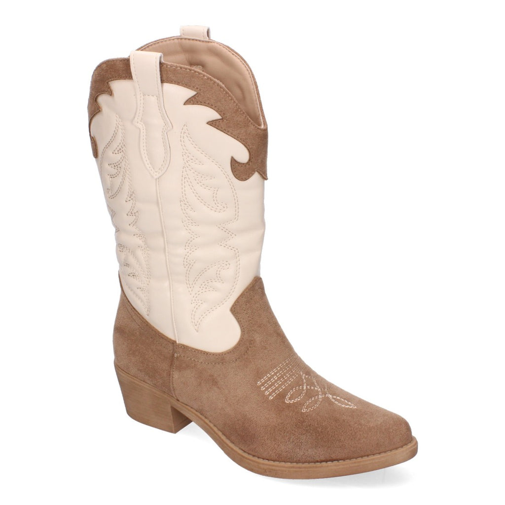 Botas Cowboy Kaki con Bordado en Caña