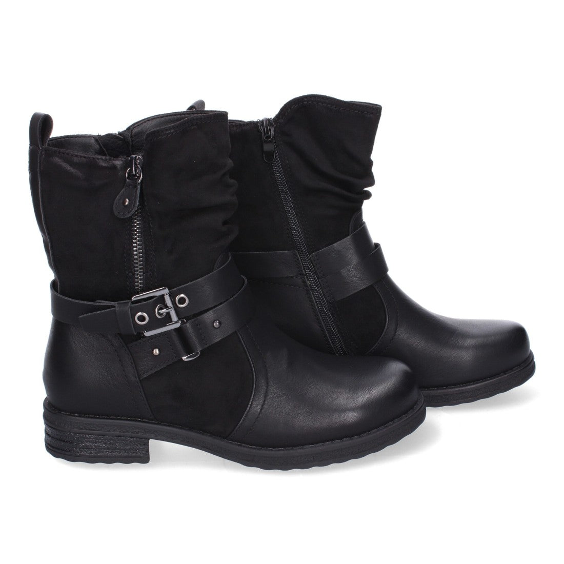 Elegante schwarze Stiefel mit Absatz