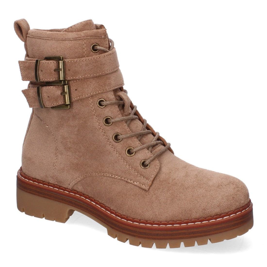 Botas Modernas con Plataforma y Hebillas - Kaki