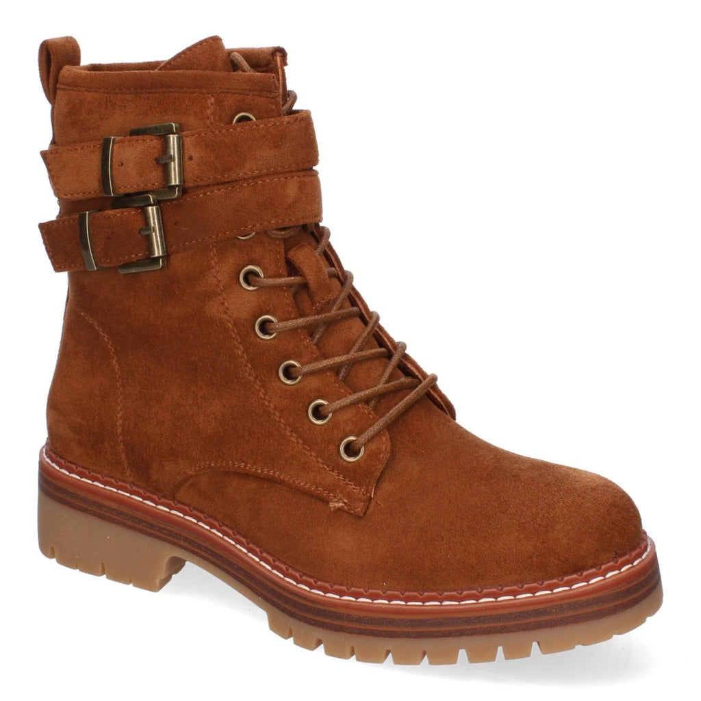 Botas Modernas con Plataforma y Hebillas - Camel