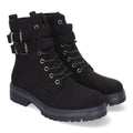 Botas Modernas con Plataforma y Hebillas - Negro