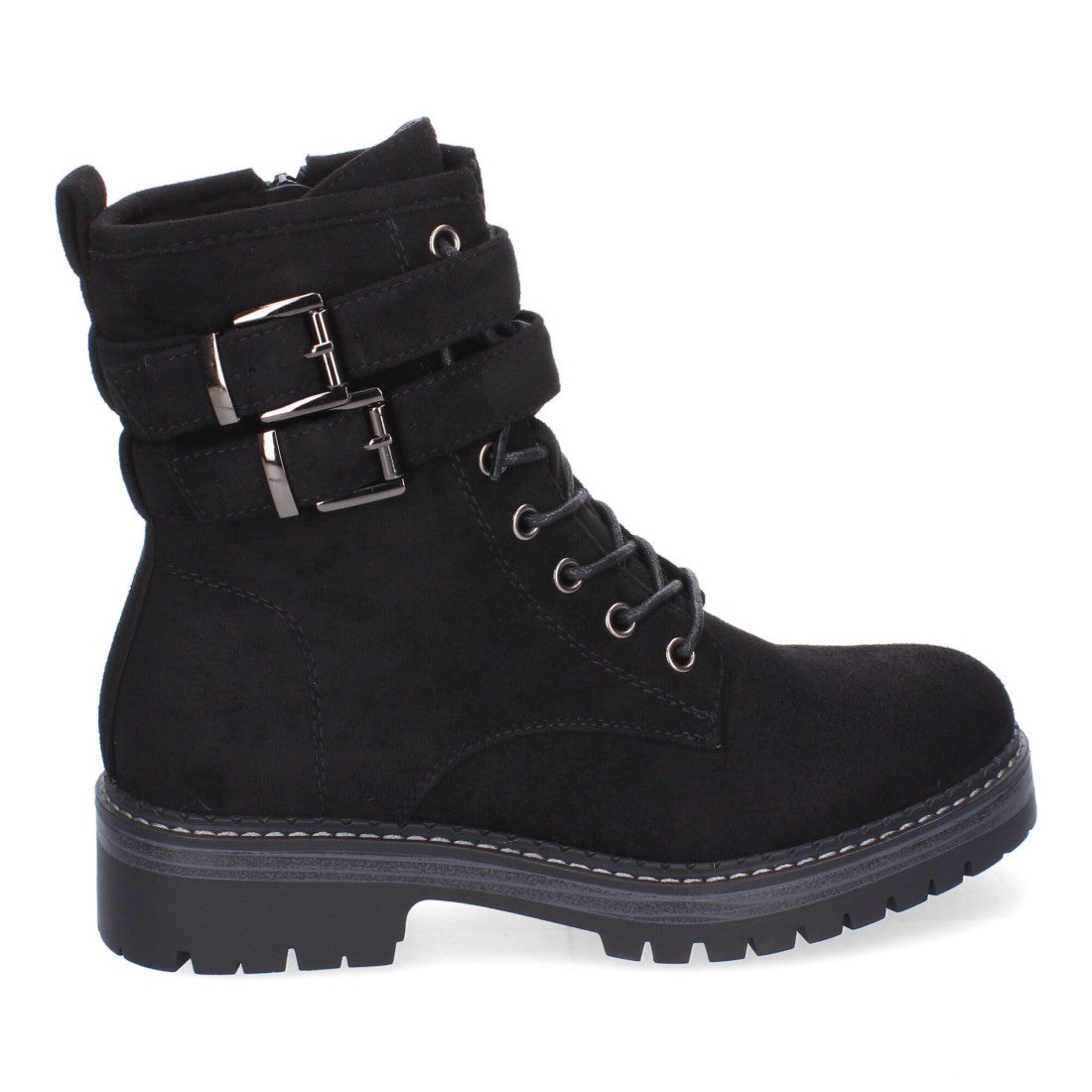 Botas Modernas con Plataforma y Hebillas - Negro