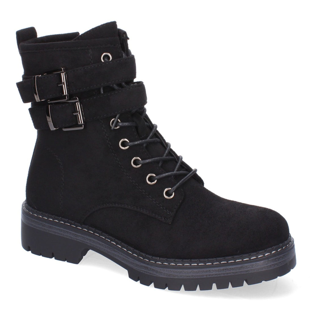 Botas Modernas con Plataforma y Hebillas - Negro