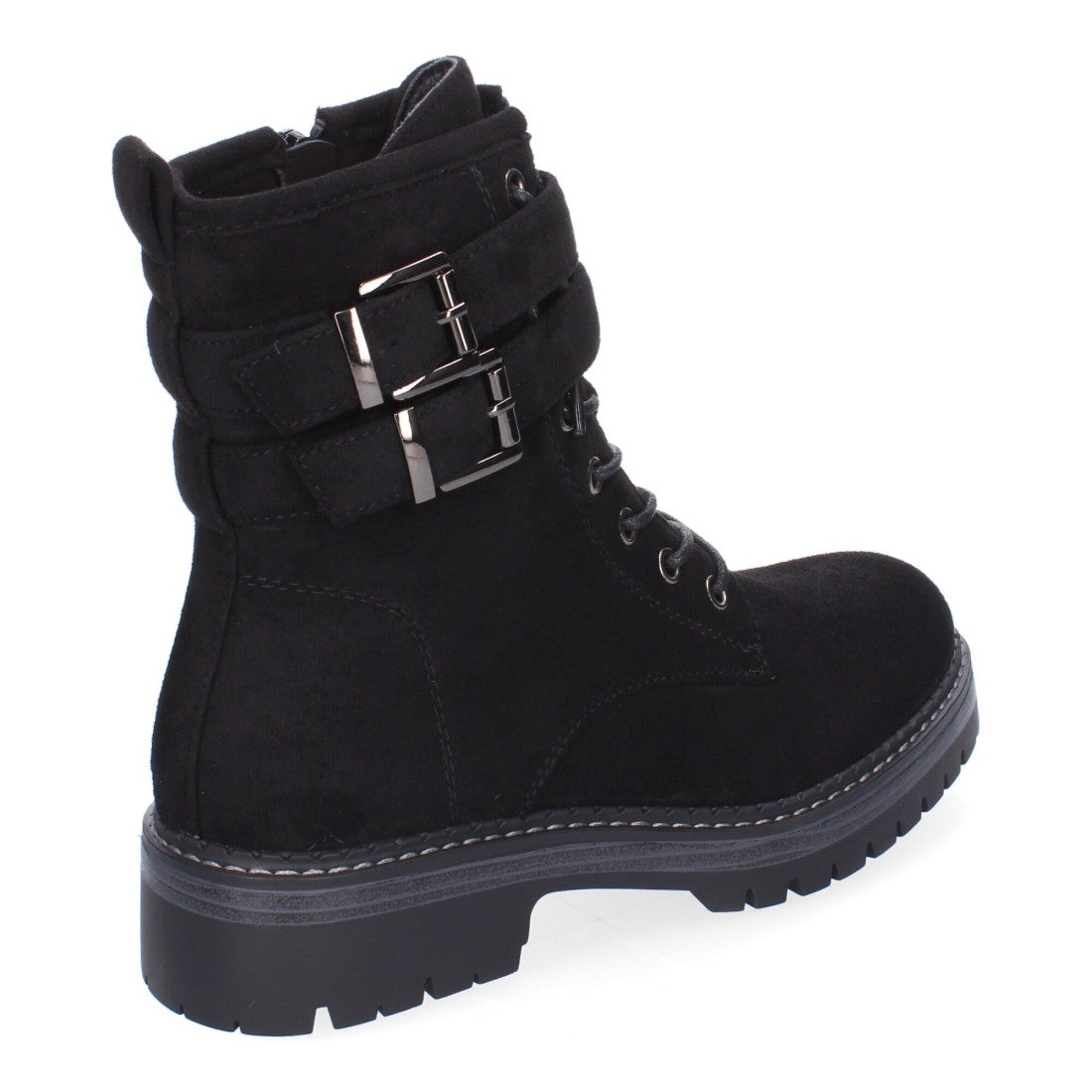Botas Modernas con Plataforma y Hebillas - Negro