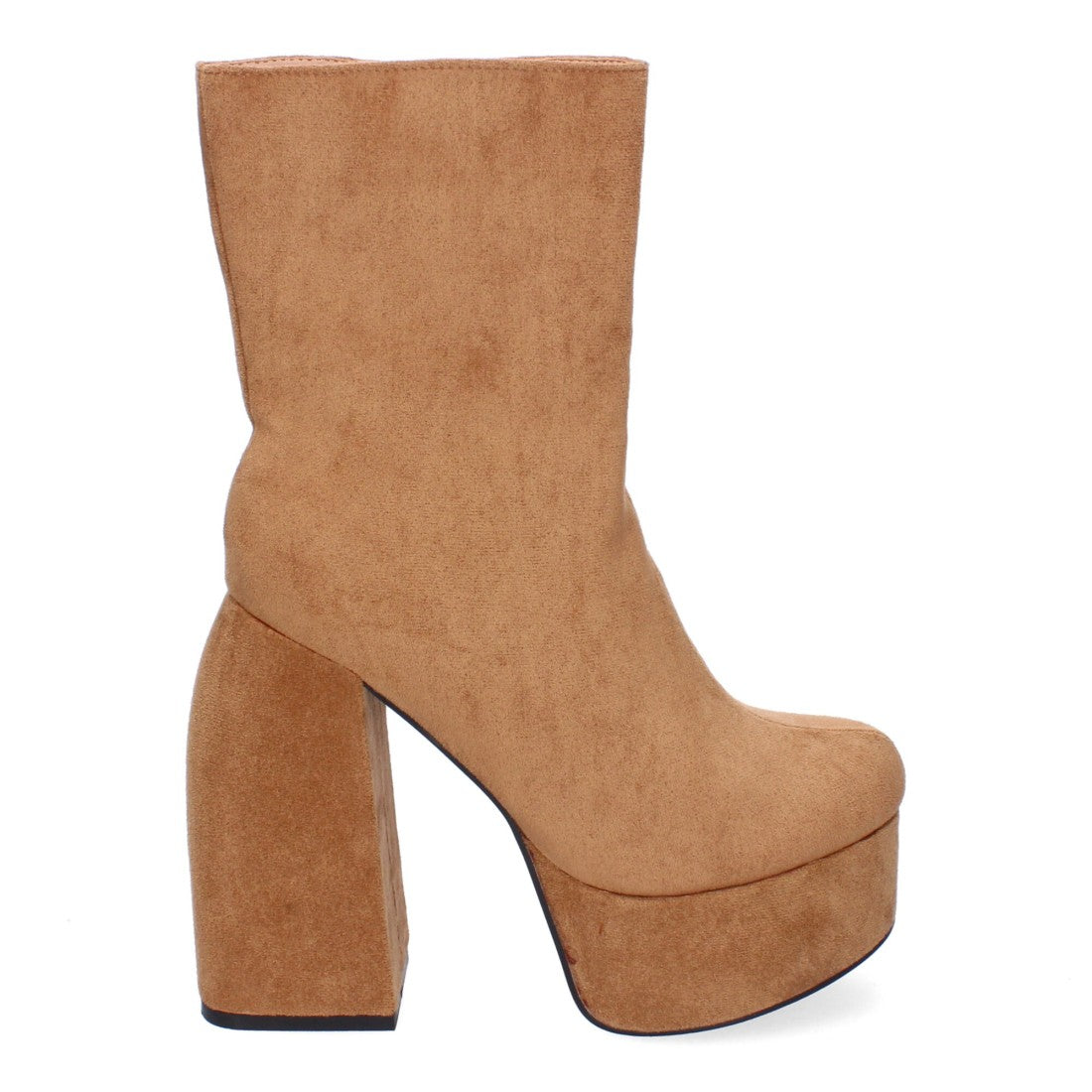 Botas con Tacón Grueso y Plataforma - Marrón