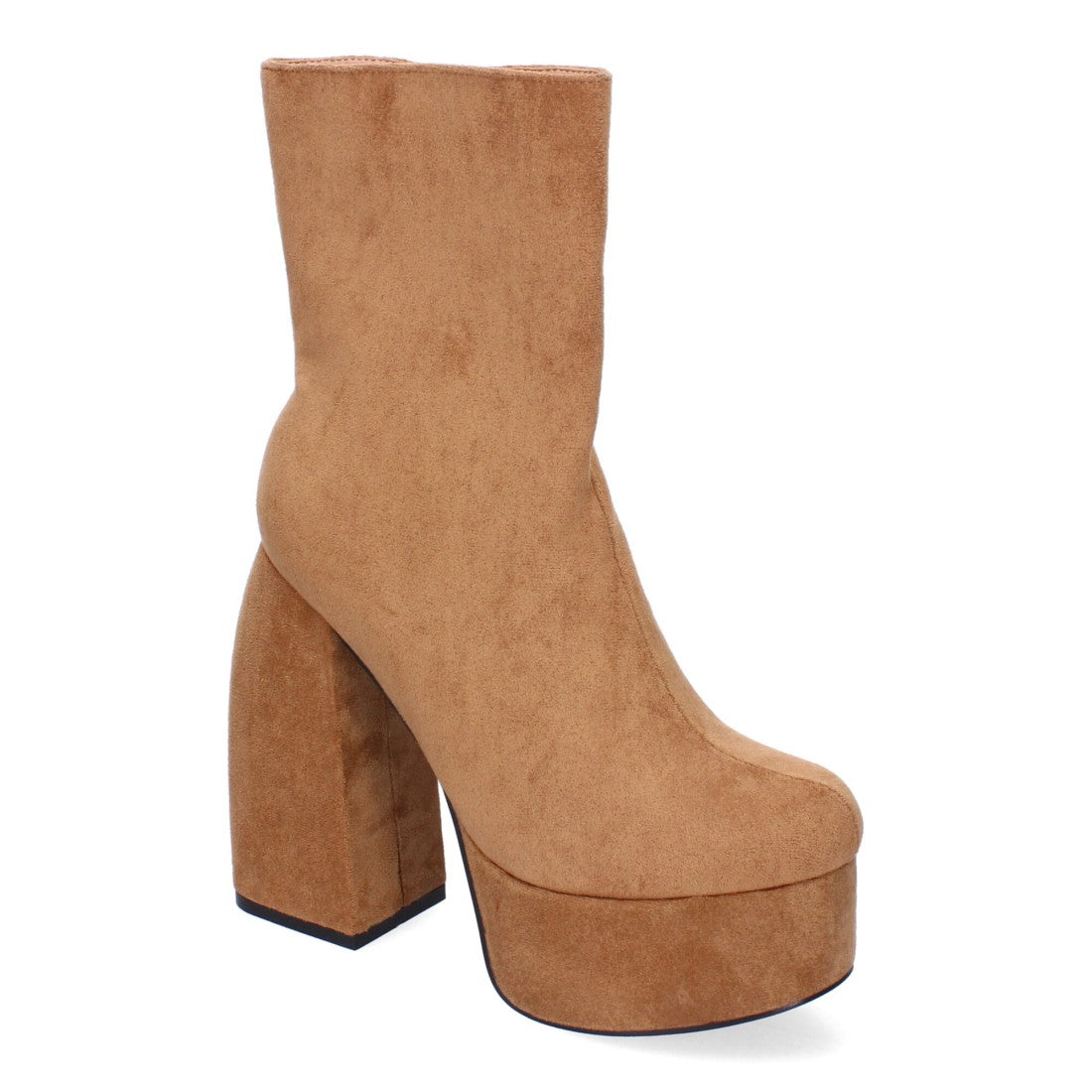 Botas con Tacón Grueso y Plataforma - Marrón