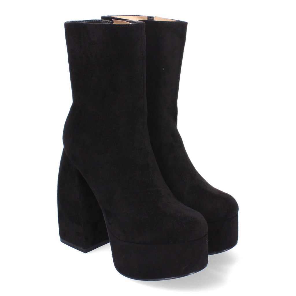 Botas con Tacón Grueso y Plataforma - Negro