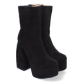 Botas con Tacón Grueso y Plataforma - Negro