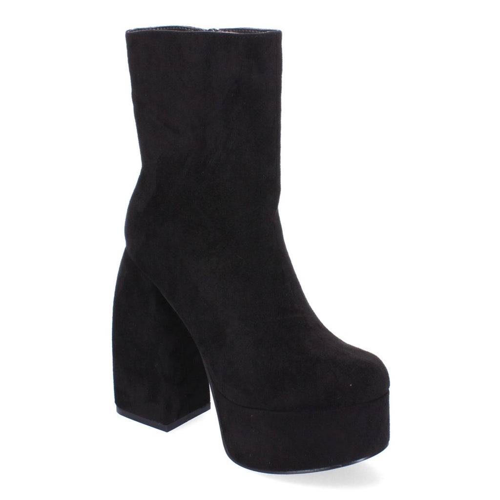 Botas con Tacón Grueso y Plataforma - Negro