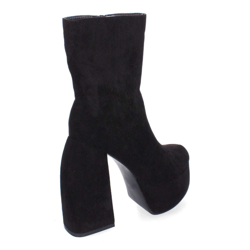 Botas con Tacón Grueso y Plataforma - Negro