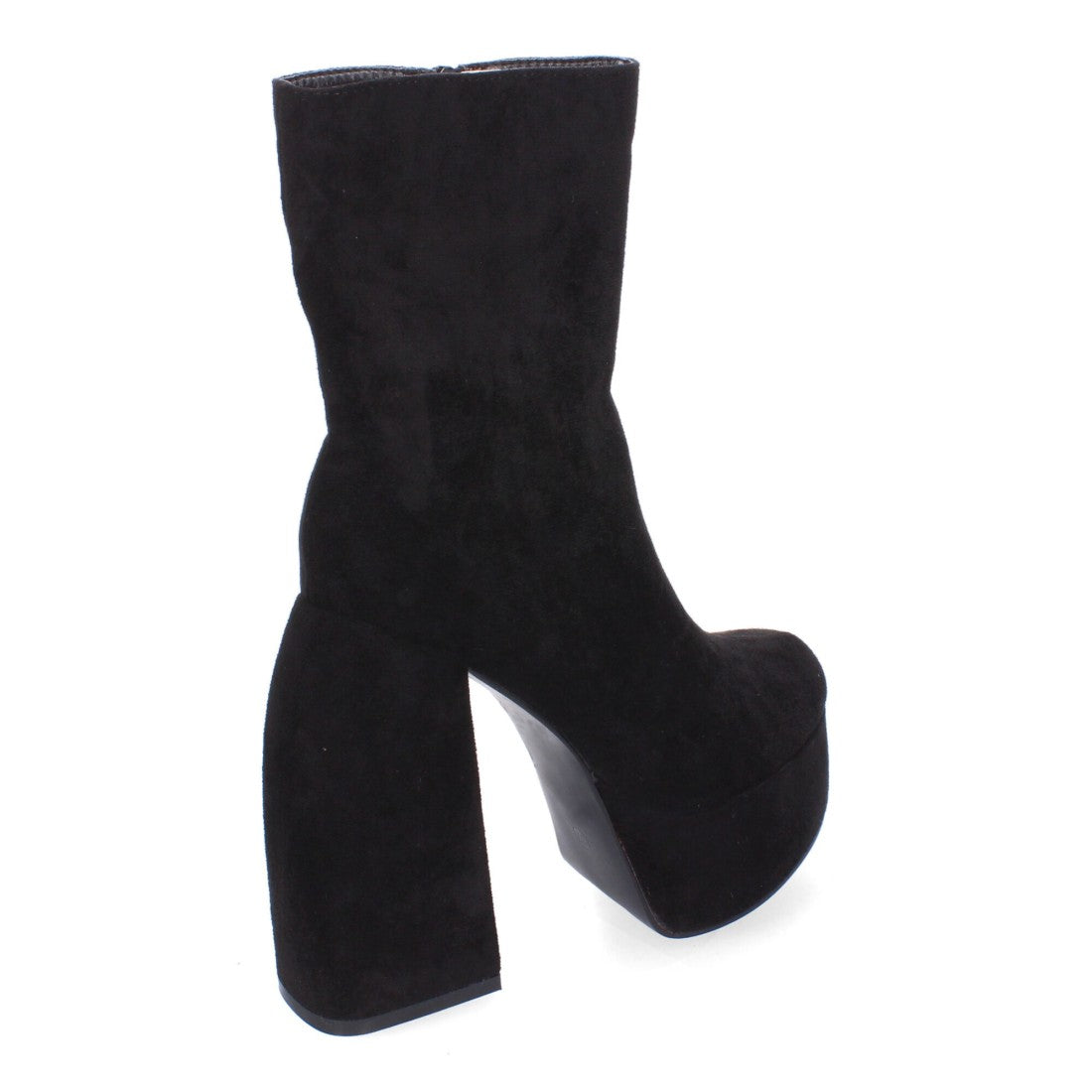 Botas con Tacón Grueso y Plataforma - Negro