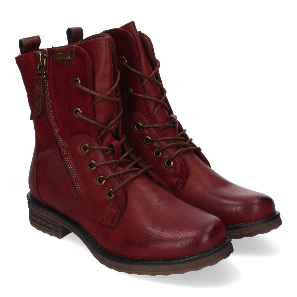 Elegante bordeauxrote Stiefeletten mit Absatz