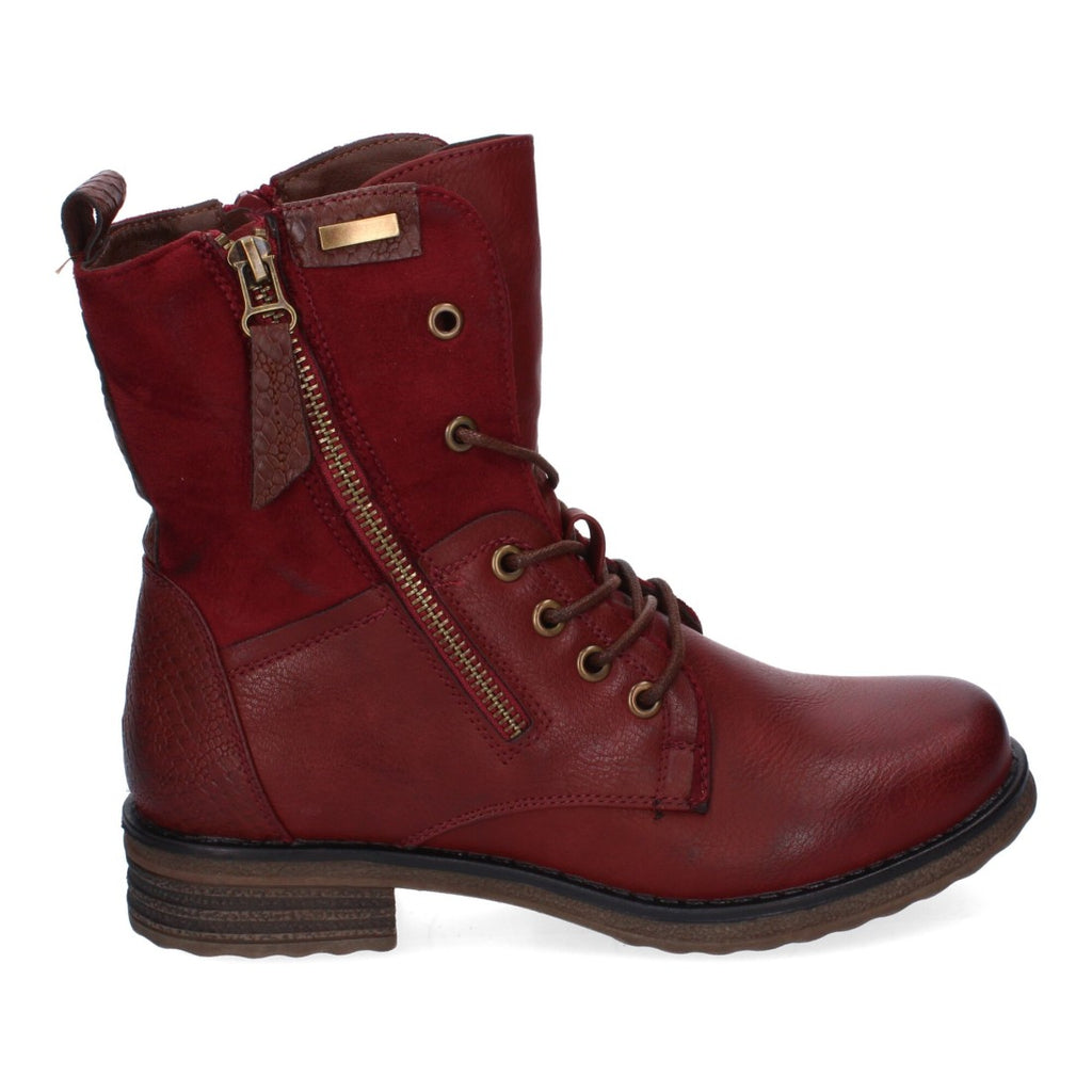 Elegante bordeauxrote Stiefeletten mit Absatz