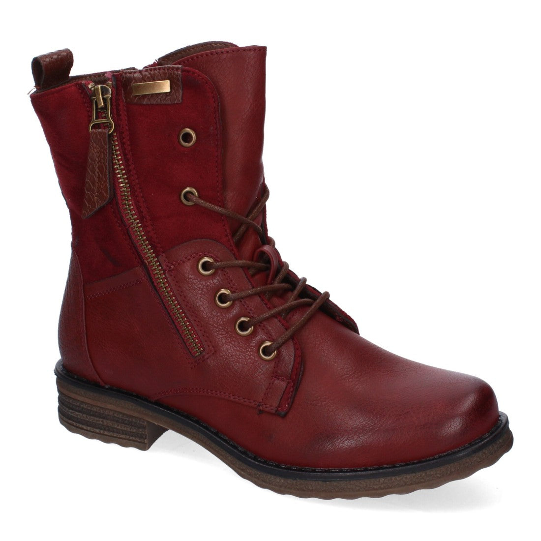 Elegante bordeauxrote Stiefeletten mit Absatz