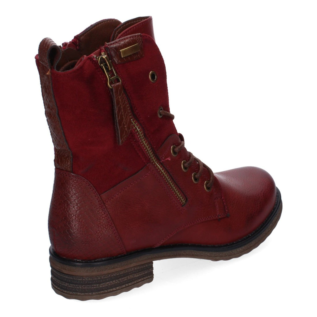 Elegante bordeauxrote Stiefeletten mit Absatz
