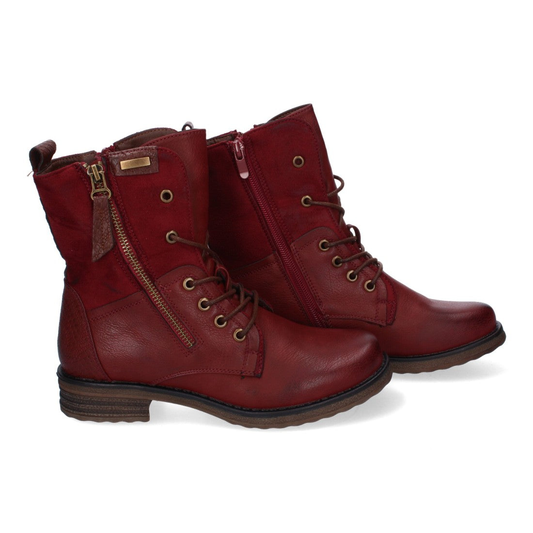 Elegante bordeauxrote Stiefeletten mit Absatz