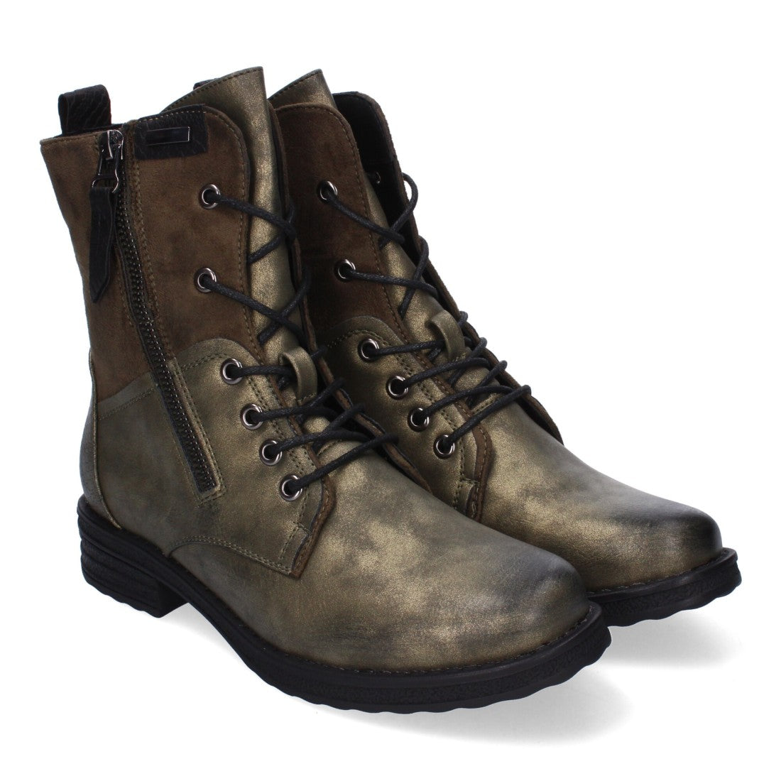 Elegante grüne Stiefeletten mit Absatz