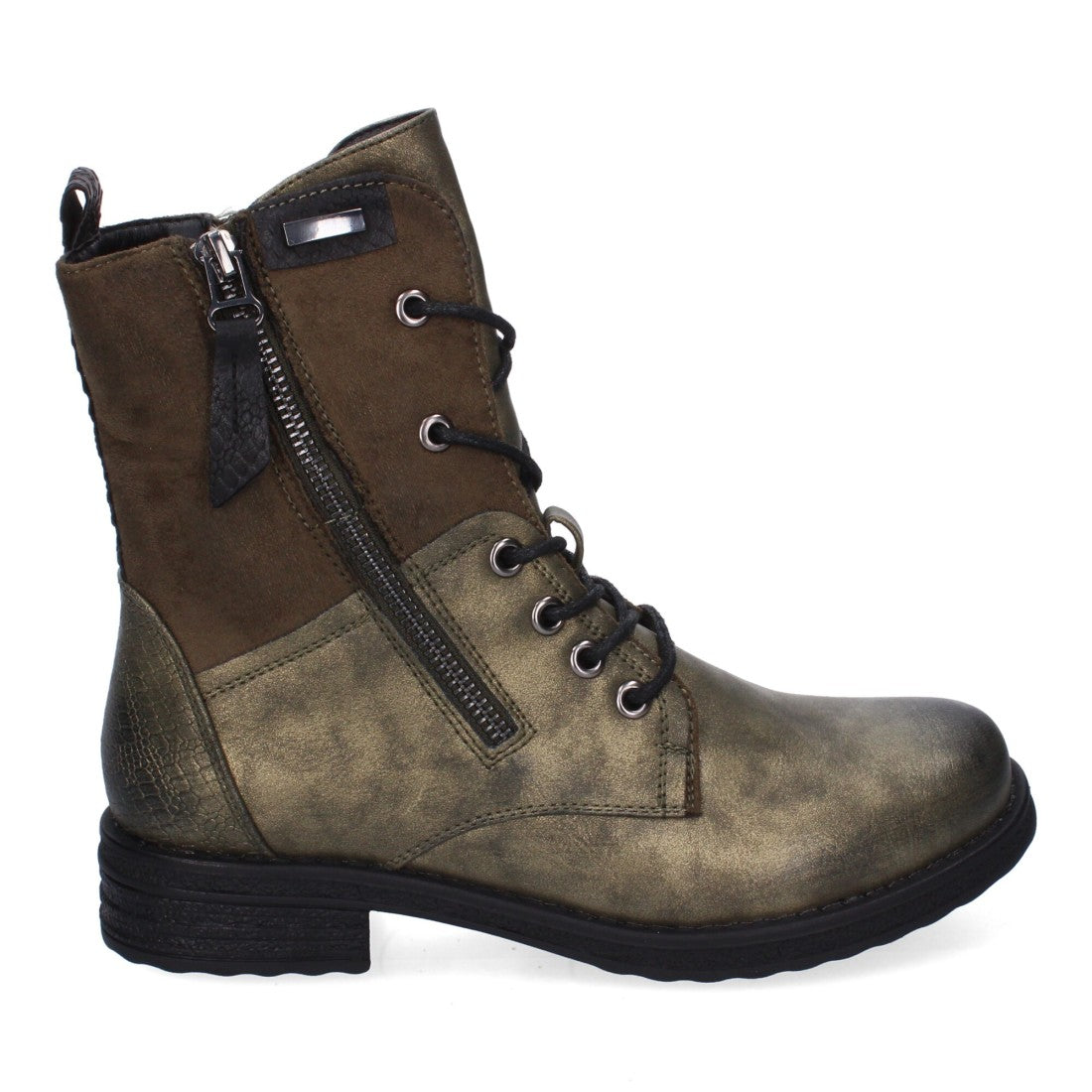 Elegante grüne Stiefeletten mit Absatz