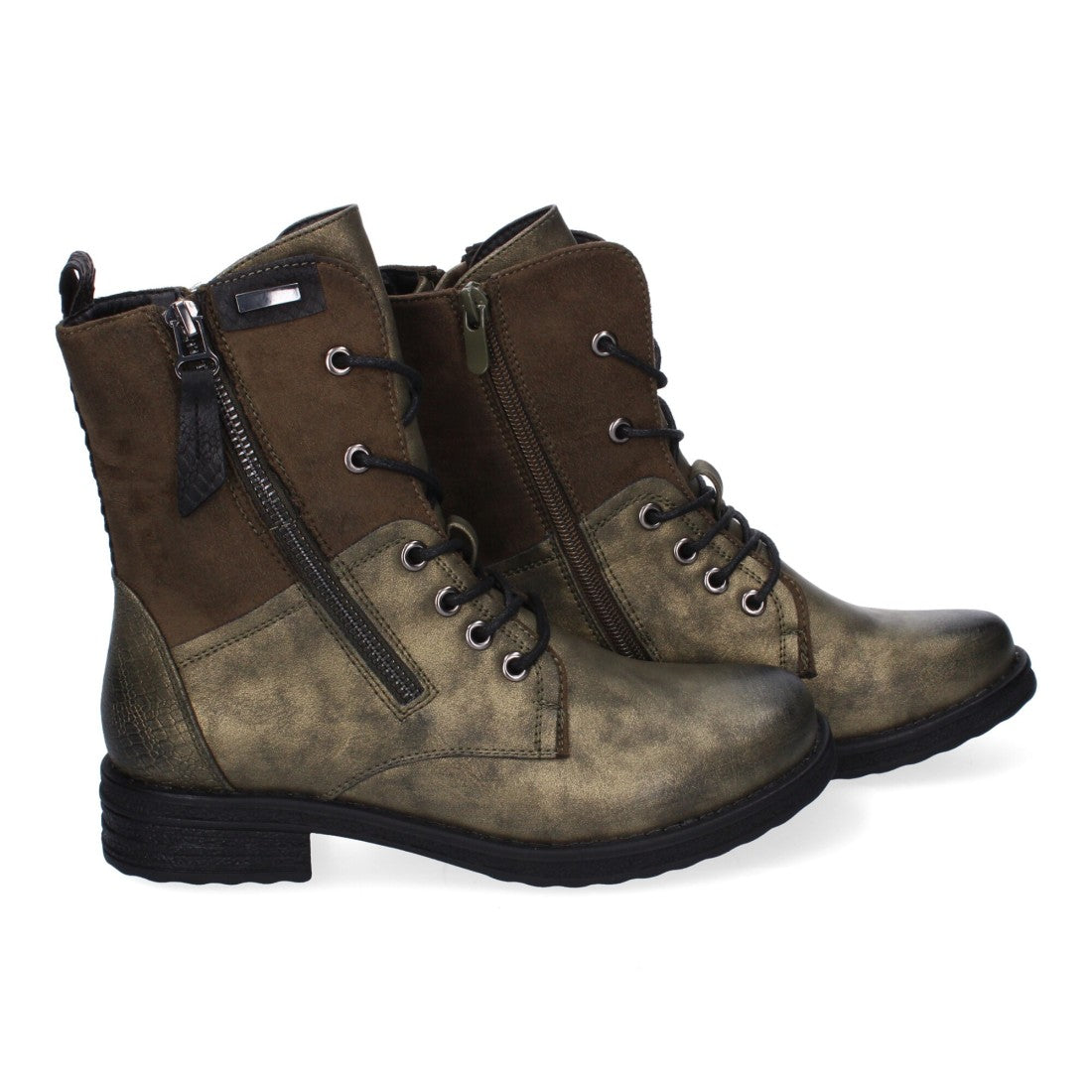 Elegante grüne Stiefeletten mit Absatz