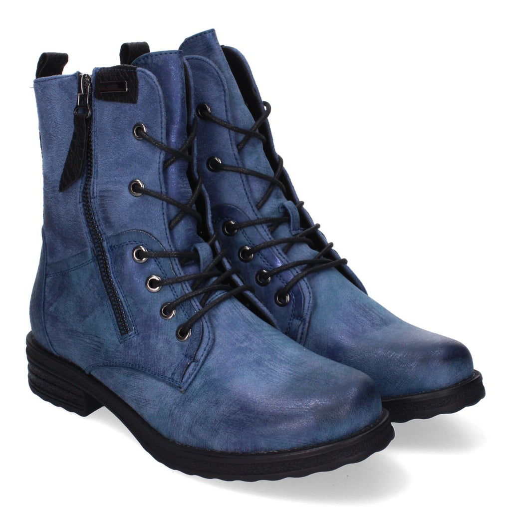 Elegante blaue Stiefel mit Absatz
